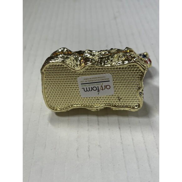 New Art Form Raising The Flag Mount Suribachi Iwo Jima Rhinestone Trinket Box 3" - Picture 5 of 8